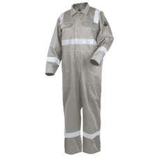 Black Stallion Deluxe FR Cotton Coverall, Stone Khaki with 2" Reflective Tape CF2216-ST