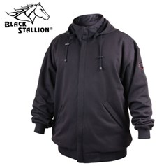 Black Stallion TruGuard™ 200 FR Cotton Hooded Sweatshirt #JF1331-BK