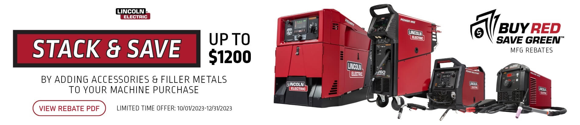 Lincoln Electric buy red save green welding discounts 2023